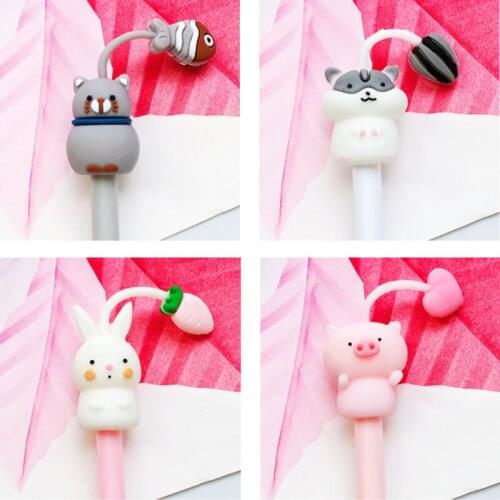 1pc Cute Gel Pen Kawaii Cat Animal Gel Pen Black Signature Pen Student School Supplies Cartoon Promotional Office Stationery