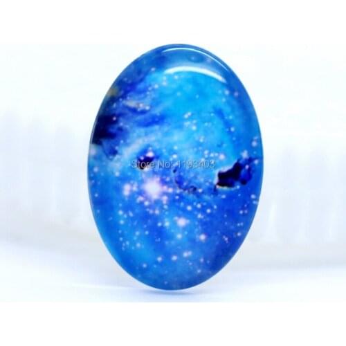 10pcs 18X25mm 30X40mm Oval Glass beads already glued on the image base setting-(Star bright)-(HPGC-8234)