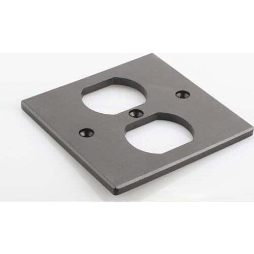 1x US Socket AC Power Duple Receptacle Cover Outlet Wall Plate Panel 8.5x8.5cm black