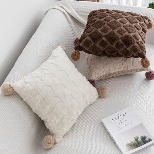 2021 Plush Decorative Cushions Covers Cases for Sofa Bed Couch 45x45cm Home Throw Pillows Covers Home Textiles Almofadas Cusions