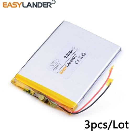 3pcs /Lot 555970 2200mah 3.7v lithium Li ion polymer rechargeable battery MP3 MP4 MP5 small toys andorid phone toys PDA Tools