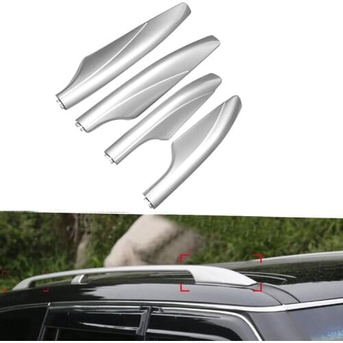 For Nissan Patrol Y62 2010 - 2013 2014 2015 2016 2017 Silver ABS Roof Rack Bar Rail End Protection Replacement Cover Shell 4PCS