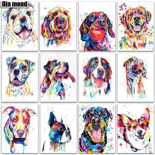 5D Diamond Painting Animals Bulldog Corgi Home Decor Full Square&round Diamond Embroidery Cross Stitch Mosaic Handicraft