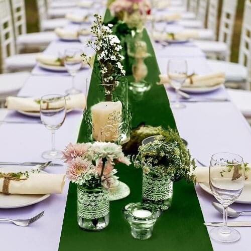 6PCS Wedding Satin Table Runner Long Bright Silk Wedding Dinner Party Table Runner For Wedding Banquet Birthday Party Decoration