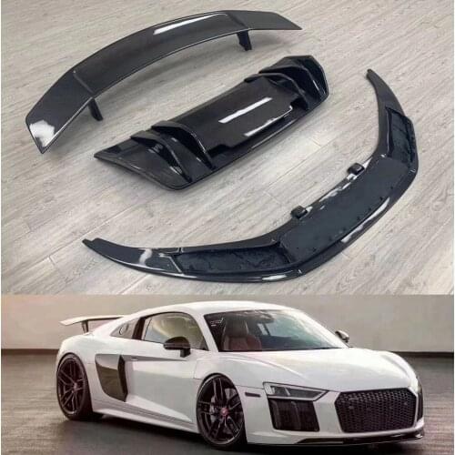 FOR Audi R8 GT V8 V10 2017 2018 2019 Auto Tail Lip Wing Spoiler carbon fiber VORSTEINER style rear wing accessories V8 V10