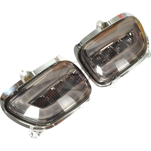 Smoke LED Motorcycle Front Side Turn Signal Lights Blinker Case for Honda Goldwing GL1800 F6B 2001-2017