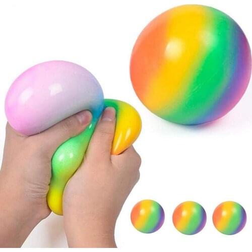 TPR Colorful Vent Ball Rebound Pinch Squeezing Kids Adult Decompression Press Toy Gift