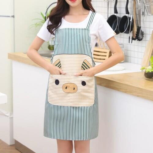 Creative Polyester Piggy Apron Fashion Aanti-fouling Kitchen Hanging Neck Ssleeveless Household Chef Cooking Apron