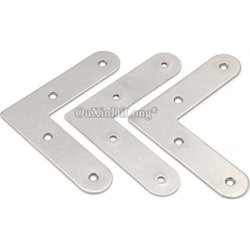 Brand New 50PCS 304 Stainless Steel 18X75X75mm Furniture Corner Braces L Shape Board Frame Shelves Support Brackets Connectors