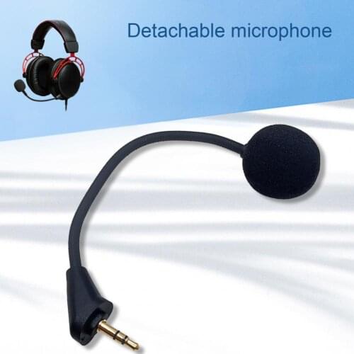Headset Microphone Good Sound Effect Replaceable Flexible 3.5mm Omnidirectional Gaming Headphone Microphone for Kingston HyperX