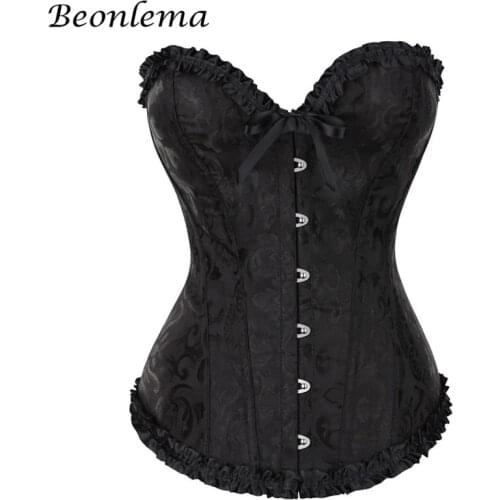 Waist Corset Top Black Gothic Clothes Sexy Lace Underbust Corset Bustiers Fashion Vintage Overbust Corset Plus Size Sexy Lingere