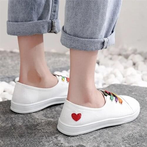 Womens vulcanized shoes, womens canvas sneakers, colorful womens casual shoes, comfortable and breathable flat shoes