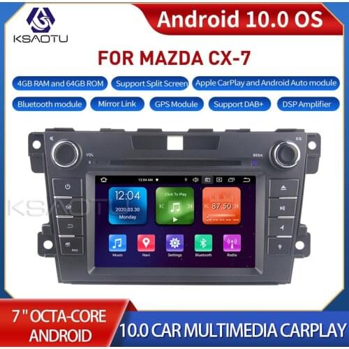 KSAOTU 7129 7" 8-Core Android 10.0 Car Stereo Carplay DSP DAB+ GPS WiFi USB DVB-T 4G TPMS Canbus OBD2 For Mazda CX-7
