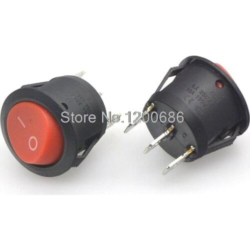 6A 250V 20mm Rocker switch 20mm On/Off SPST Round Boat Rocker Switch DC AC 6A/250V Power Switch ON OFF