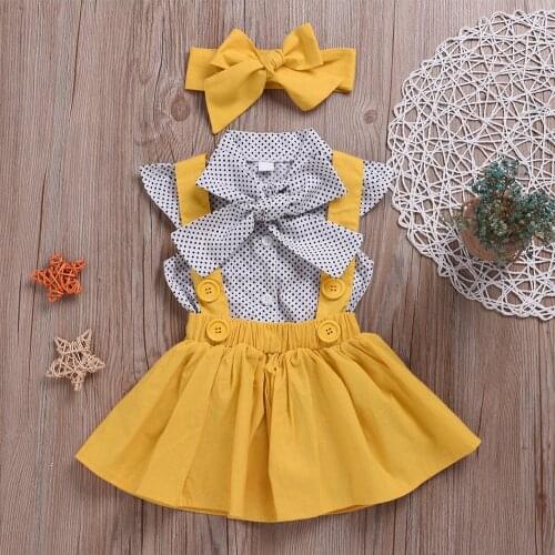 Toddler Kids Baby Girl Summer Dress Print Ruffle Skirt Sling Bowknot Princess Sundress