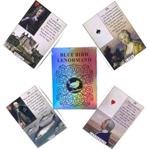 Blue Bird Lenormand Oracle Cards Leisure Party Table Game High Quality Fortune-telling Prophecy Tarot Deck With Guide Book