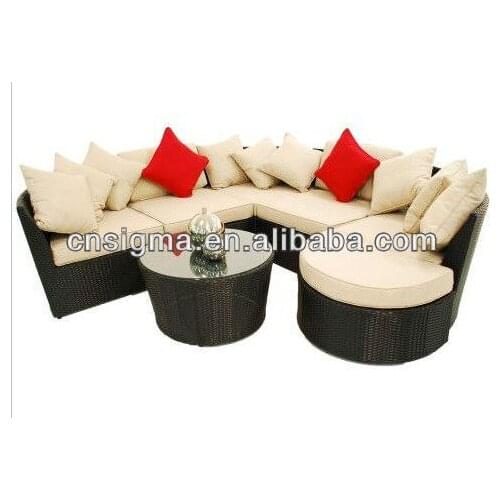 New and Sweet Outdoor Furniture Rattan 5 Seater Corner Sofa Set