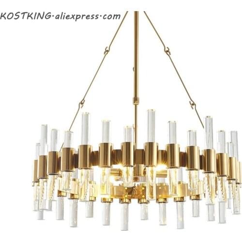 New Modern Crystal Chandelier Luxury Designer Simple Living Room Bedroom American Chandelier