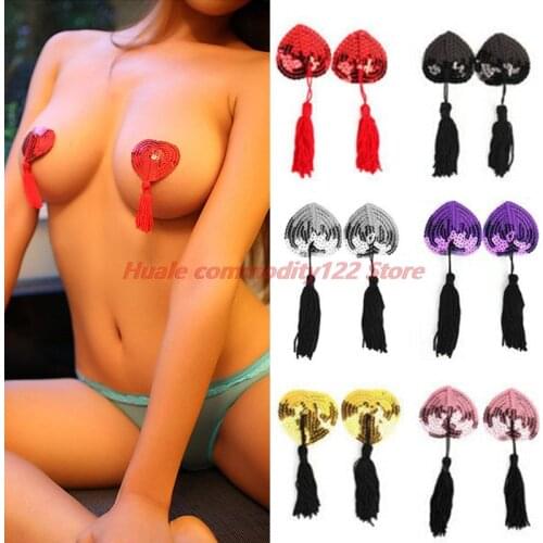 New 2pcs Sexy Sex Product Toys Women Toy Sequin Tassel Breast Bra Nipple Cover Pasties Stickers Petals For Adult Games