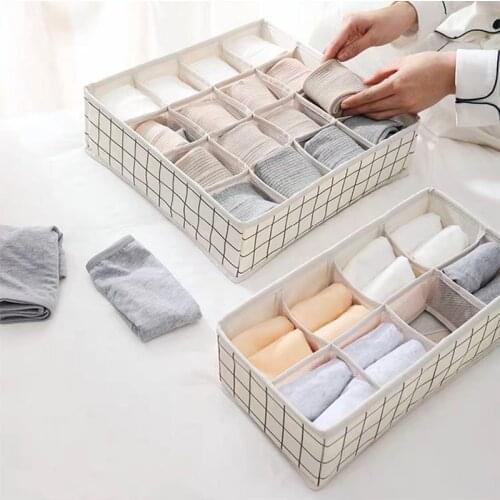 6/8/16 Grids Underwear Organizer Closet Storage Box Organizador Sujetadores Calcetines Drawer Organizer Foldable Bra Socks Boxes