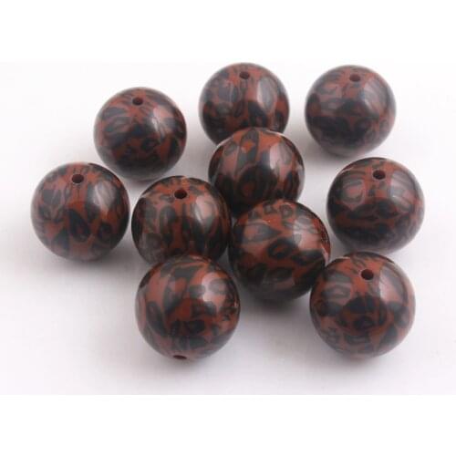 OYKZA New Fashion 20mm 100pcs Acrylic Leopard Beads for Girls Necklace Jewelry 100pcs a lot