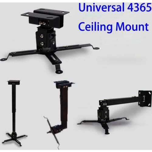 Top Rank LED LCD DLP Projector Ceiling Mount Black Wall Bracket Holder For Roof Hanging Extendable Tilt 43 To 65 CM