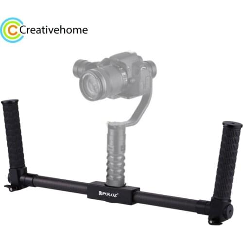 PULUZ Professional Dual Handheld Grip Bracket Gimbal Extended Handle aluminum tube Stabilizer 1/4 Screw DSLR Camera Bracket
