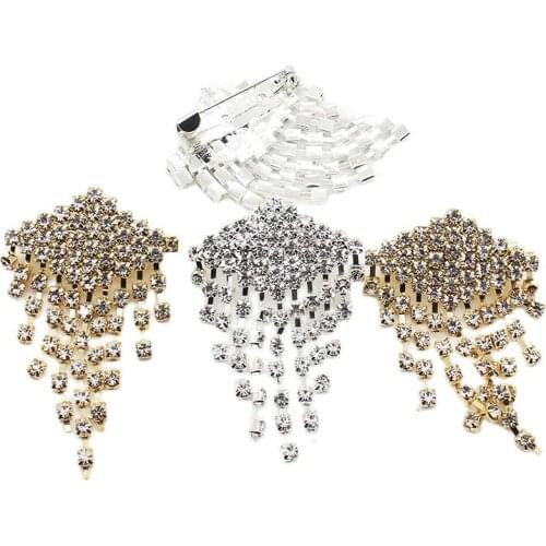 Sale Prices Rhinestones Brooches 5PCS Women Clothing Jewelry Decoration Two Color Crystal Brooch Handwork Accessories