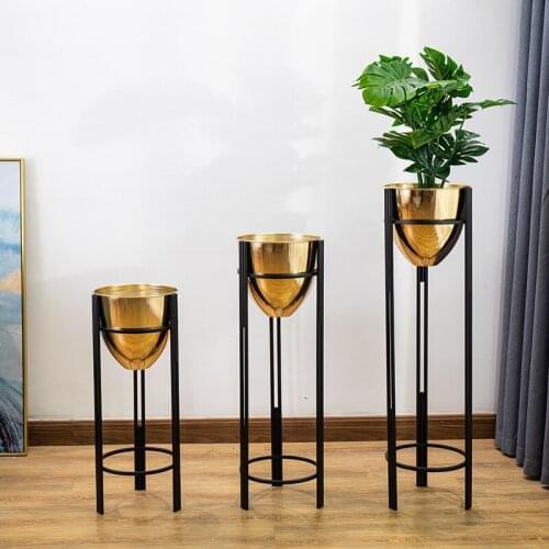 Nordic Light Luxury Iron Metal Flower Pot Frame Floor Type In Living Room Multi Storey Shelf On Balcony Pots For Plants