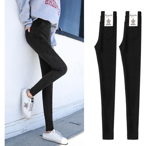 Spring Autumn Leggings Women Pants Spring Autumn Elastic High Waist Black Pants Women Winter Keep Warm Skinny Pencil Pants