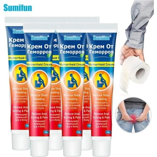 Sumifun 6pcs Hemorrhoids Cream Chinese Natural Herbal Relief Hemorrhoids Cream Treatment Internal External Piles Anal Fissure