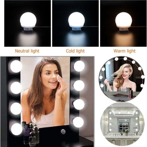 USB LED 12V Makeup Lamp Wall Light Beauty 6/10 Bulbs Kit For Dressing Table Dimmable Vanity Mirror Front Light Home Decoration