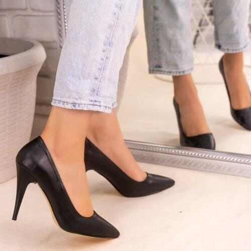 Tonar Revaxi Black Skin Stiletto Women 'S Shoes Spring Summer Elegant Style Casual Cool Casual New Season Daily