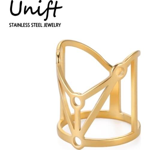 Unift Hibari Harness Ring Stainless Steel Finger Ring Womens Accessories Fashion Charms Elegant Gothic Punk Jewelry Party Gifts