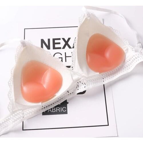 1 Pair Silicone Triangle Bikini Swimsuit Bra Insert Pads Push Up Bra Pads Pasties Invisable Breast Enhancer Lingerie