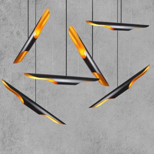 Art Deco Inner Pendant Lights Gold Aluminum Pipe Pendant lamp coltrane Hanging Lamp for Restaurant Coffee Home Lighting PA0004