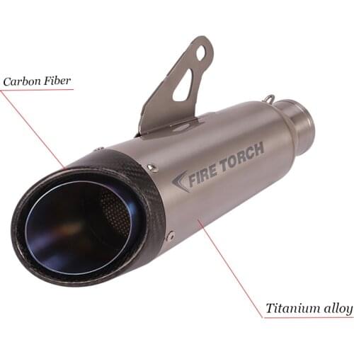 51Mm Motorcycle Exhaust Pipe For Ninja 400 Zx6R Z900 Z1000 Cbr 500 650 Racing Motocross Titanium alloy Exhaust Escape Muffler