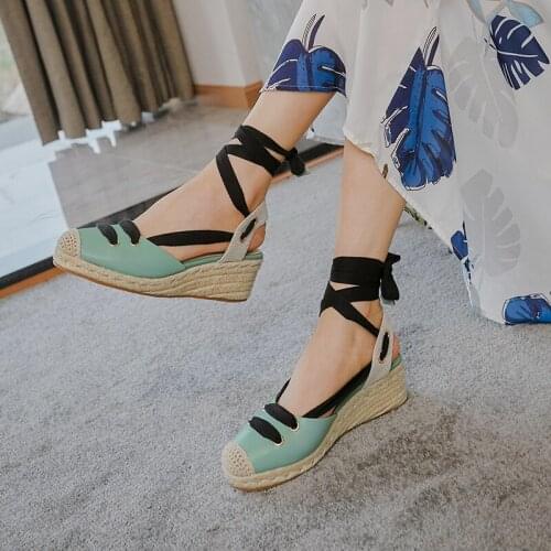 Wedge sandals 2020 summer new Baotou sandals women high-heeled leather fashion wild fairy style thick-soled shoes Z791