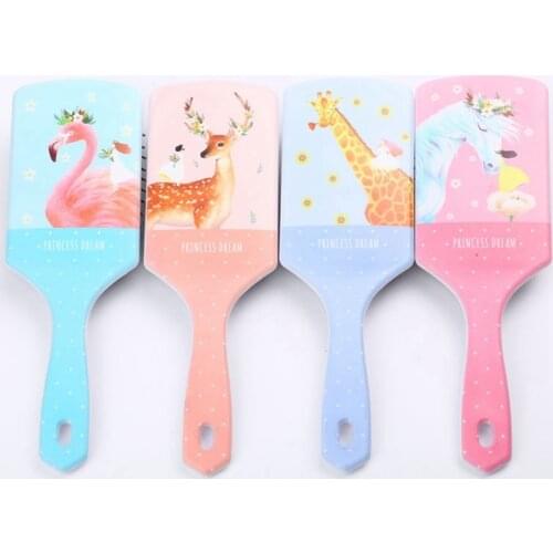 1Pcs New Cute Unicorn Animal Anti-static Hair Brush Massage Comb Shower Wet Detangle Hair Brush Salon Hair Styling Tools