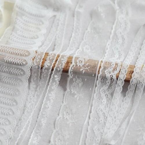 10meter/lot Wide Off white/beige lace trim small wide hair hat wedding diy lace material X480