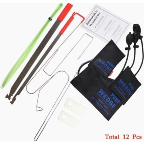12PCS Car Door Key Lock Out Emergency Opening Unlock Tool With Air Wedge Pretty