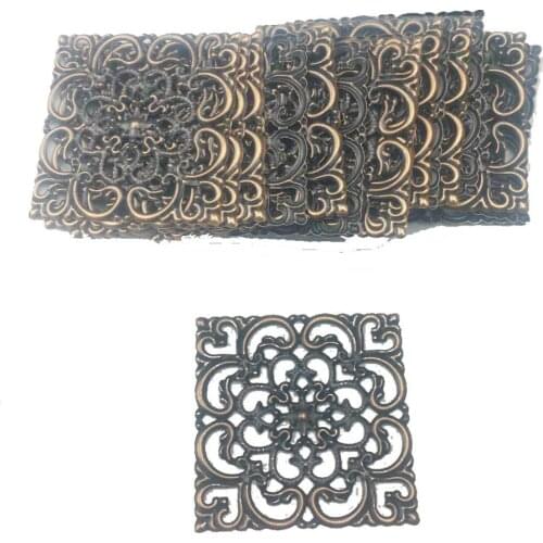 20Pcs Antique Copper Metal Filigree Wraps Connectors Metal Crafts Gift Decoration DIY