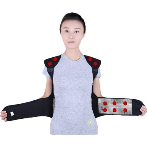 26 PCS Magnets Tourmaline Self-heating Brace Support Belt Back Posture Corrector Spine Back Shoulder Lumbar Posture Correction