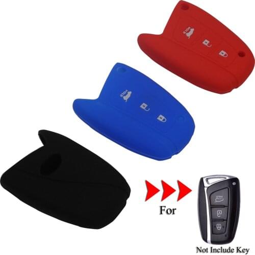 3 Buttons Silicone Car Key Case Key Cover FOB For Hyundai Solaris ix35 ix45 Accent Elantra Santa Fe Accessories Car-styling