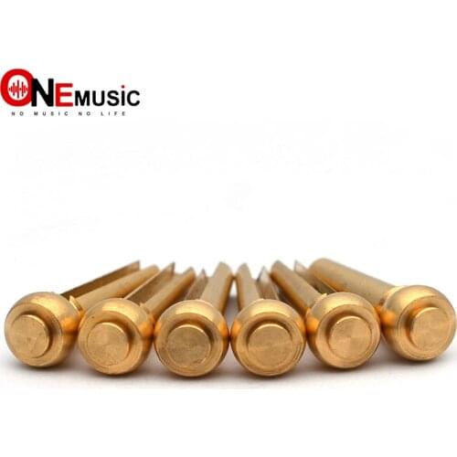 6Pcs Brass Acoustic Guitar Bridge Pins Guitar Strings Fixed Cone String Pins String Nails Gold