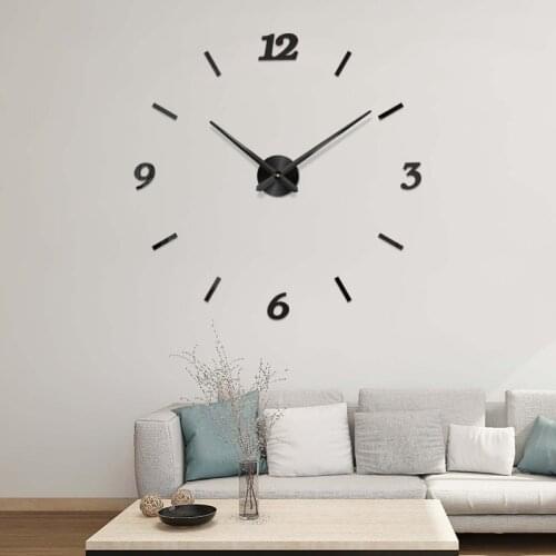 Acrylic Large Wall Clock Sticker Muted Living Room Decorative Self adhesive DIY 3D Wall Clock Modern Design Mirror Wall Stickers