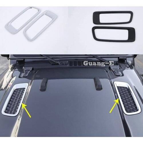 Car Detector ABS Chrome Front Side Foliage Leaf Fender Vents Air Outlet Lamp Trim For Jeep Wrangler JL 2018 2019 2020