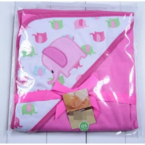80x80cm Baby Hooded Bath Towel Cartoon Baby Bathrobe Bathing Essential Baby Blanket Cartoon Hood Quilt Double Layer Pure Quilt