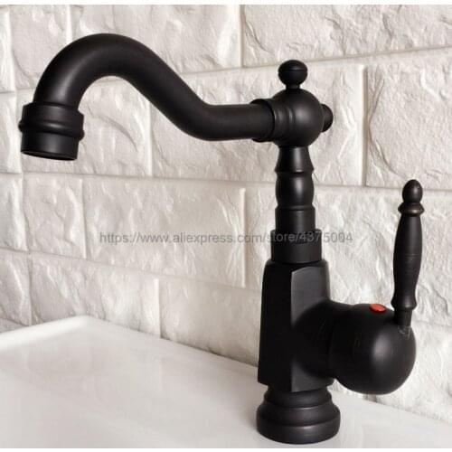 Bathroom Oil Rubbed Bronze Hot Cold Water Mixer Taps Wash Basin Bathroom Kitchen Deck Mounted Basin Faucet Nnf353