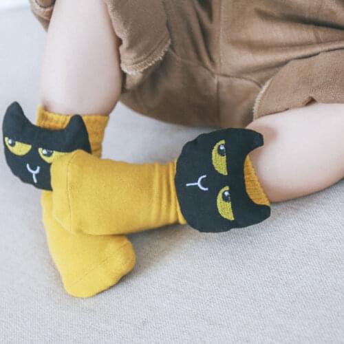 Childrens tube socks cartoon doll head baby socks soft newborn stockings